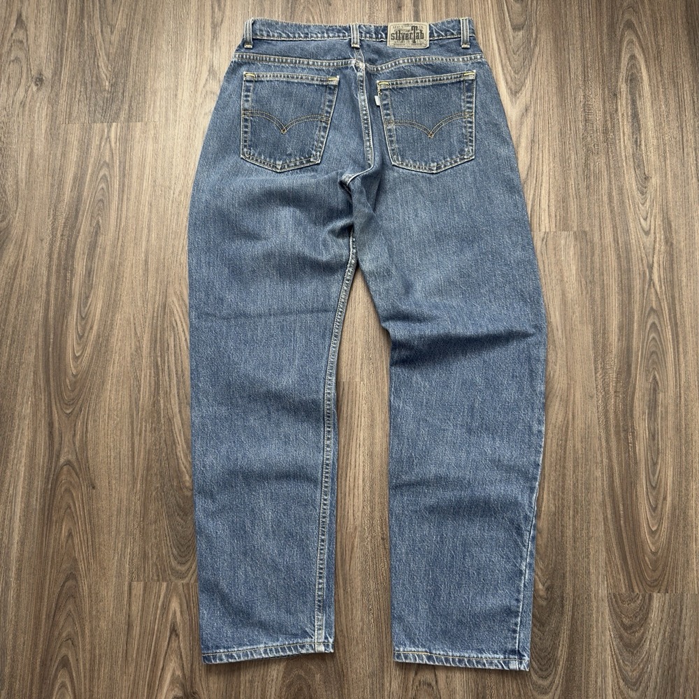 Vintage Levi's SilverTab Jeans Medium 13/14 Blue Guy's Fit Straight Denim - Picture 5 of 9